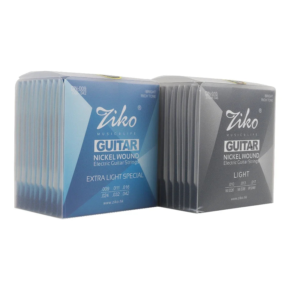 10 jeux de cordes de guitare électrique série Ziko DN, noyau Hexagonal, enroulement en alliage nickelé 009-042/010-046, vente en gros