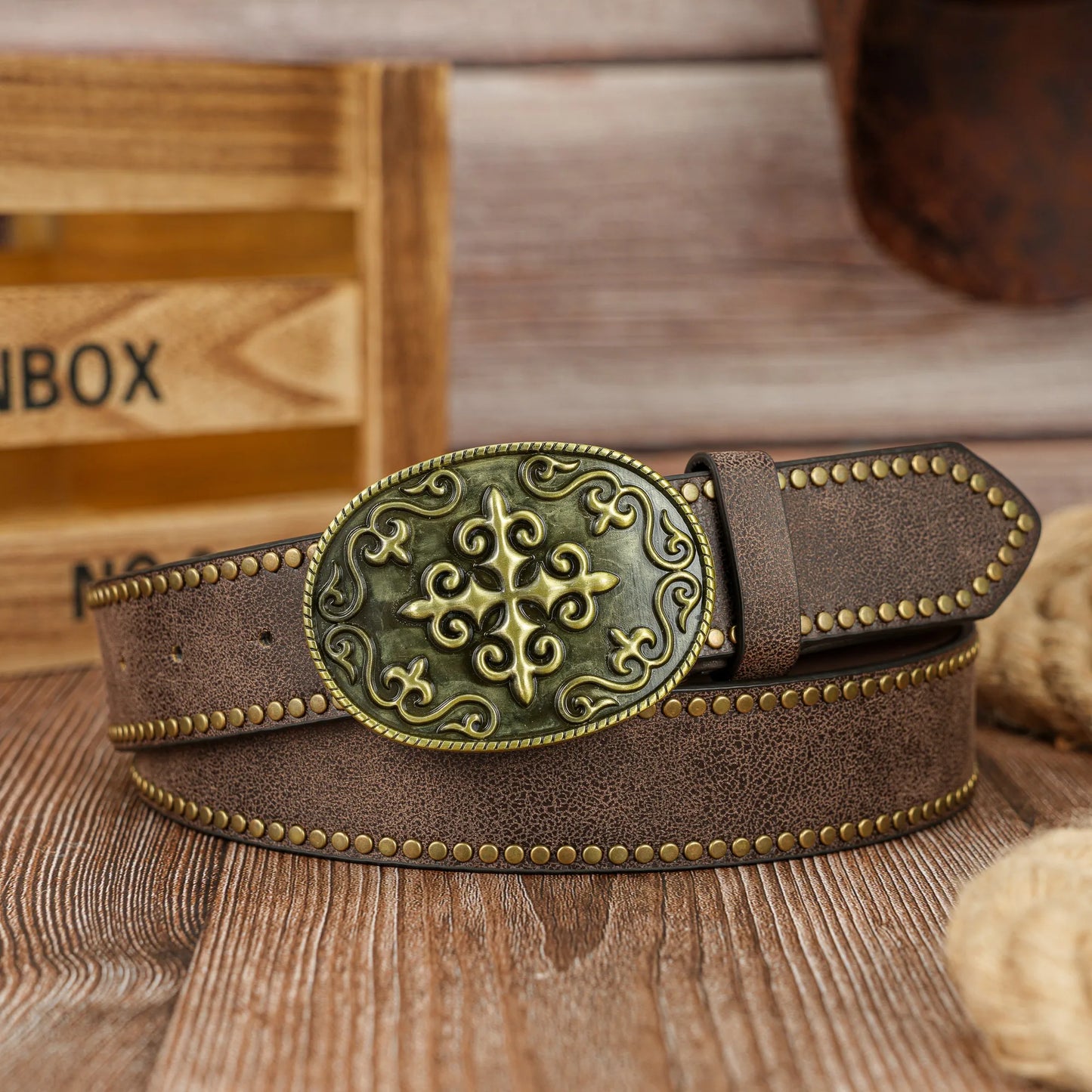 1 square oval three-dimensional cross pattern buckle, personality western simple men's novelty belt buckle