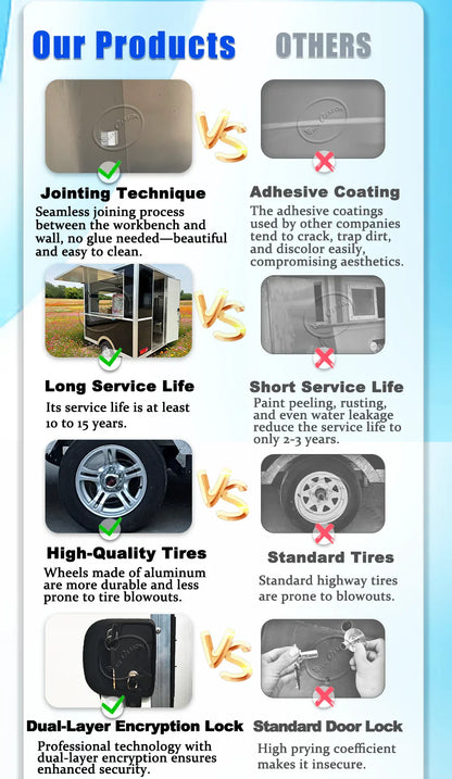 Outdoor Food Trailer for Sale Fashionable Aesthetically Pleasing Fully Equipped Mobile Kitchen Catering Business