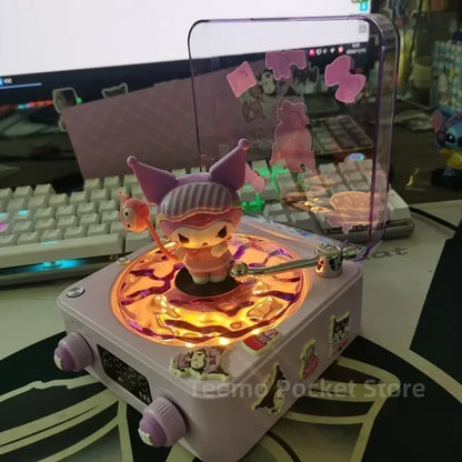 Lilo et Stitchou Enceinte Bluetooth Hello Kitty Kawaii Anime Kuromi Accessoires Portable Lumière RVB Décoration de Bureau Cadeau Fille