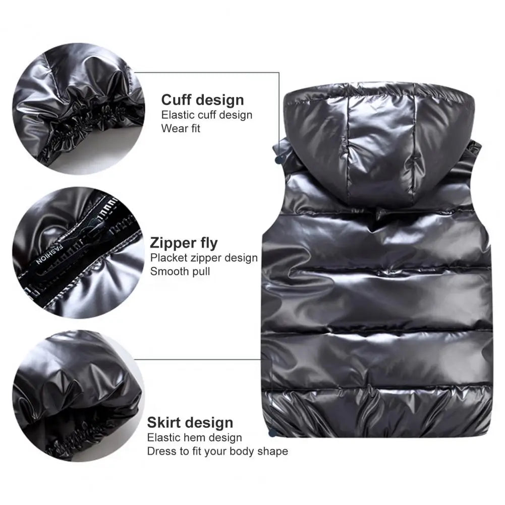 Gilet d'hiver chaud pour femme, poches de couleur vive, gilet rembourré en coton, couche intérieure matelassée, gilet de couleur vive pour femme, streetwear