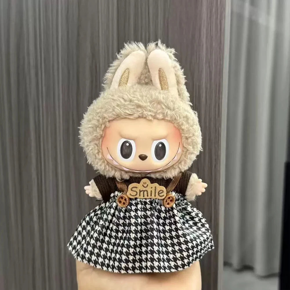 Labubu Doll Clothes Enamel Labu Cloth 17cm Doll Cute Dress-up Climbing Clothes Skirt Plush Toy Clothes