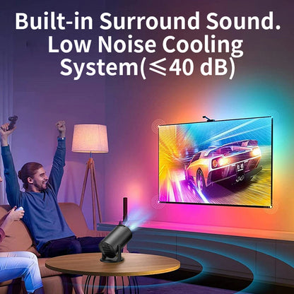 Video Projector Portable Projector Bluetooth Wireless Fidelity USB TV Sticks 8000lm Brightness Black for Laptop PC Smartphone