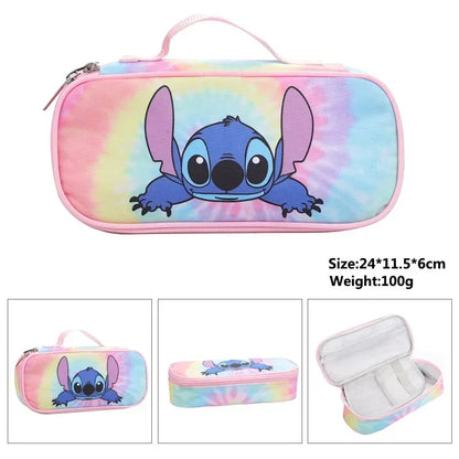 Anime Stitch Fully Printed Flap Pen Bag Stationery Box Pencil Case Primary and Secondary School Student School Bag Cartoon