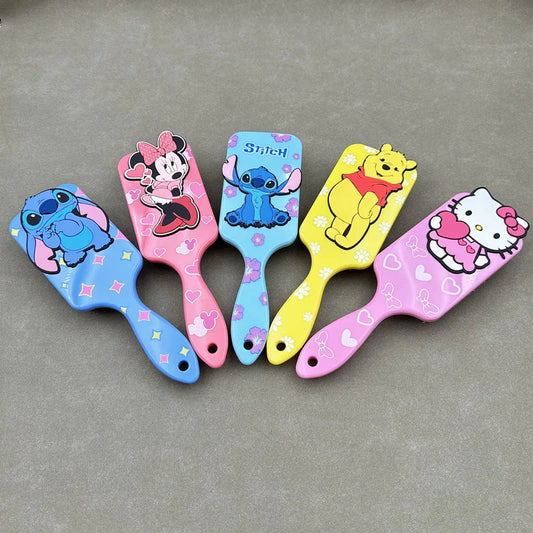 Stitch Air Cushion Combs Cartoon Minnie Mouse Pooh Bear Anime 3D Massage Comb Hair Brush Haircare Hairdressing Tool Girl Gifts
