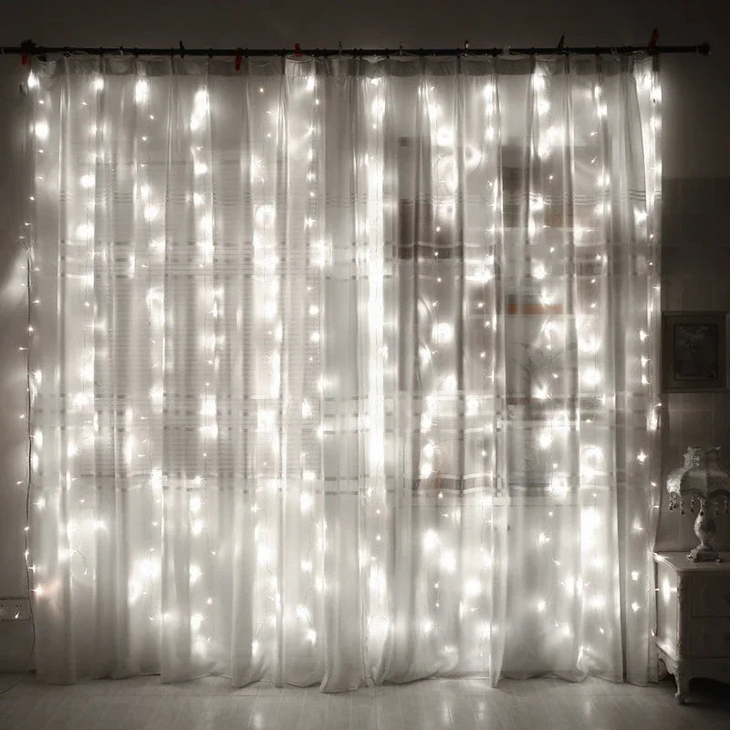 USB Curtain String Lights 8 Lighting Modes LED Light for Outdoor Garden Wedding Christmas New Year Home Decoration