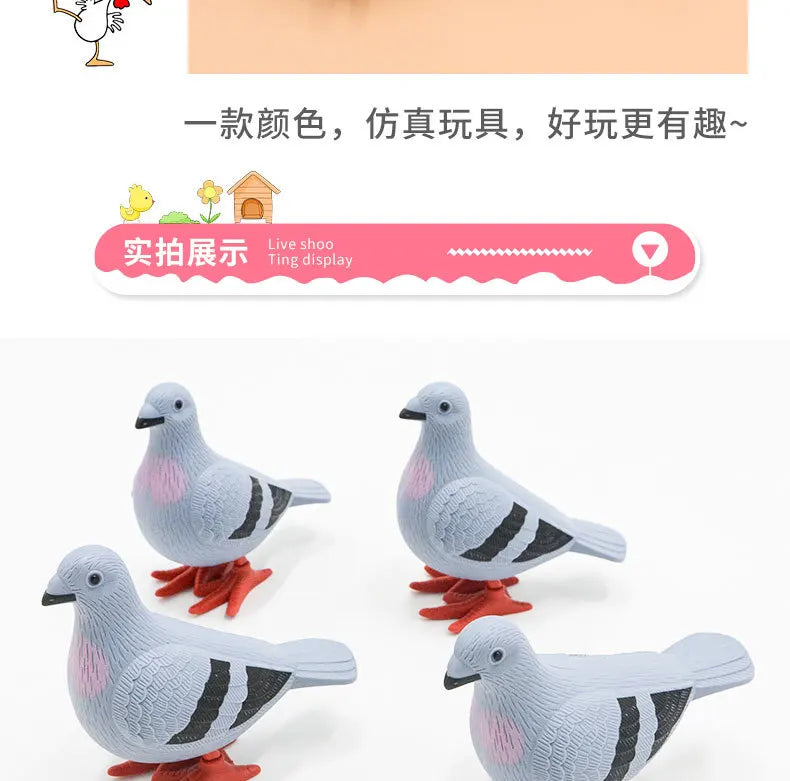 New Kids Clockwork Toy Jumping Pigeon Simulation Animal Cute Winding Will Jump Baby Toys 2-4 Years Old Gift