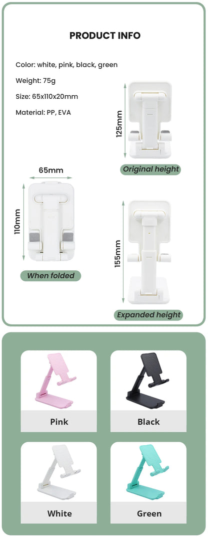 Desktop Phone Holder Stand Mobile Phone Support Adjustable Angle Height Cell Phone Stand Universal for All Smart Phones