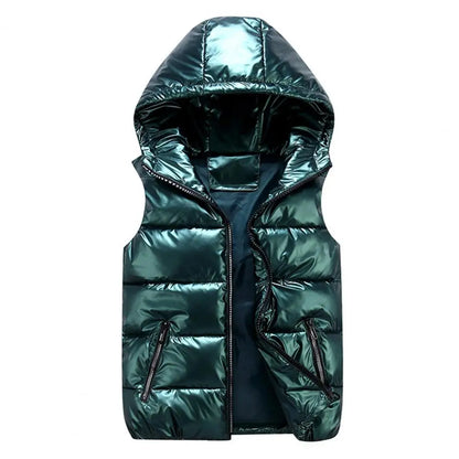 Gilet d'hiver chaud pour femme, poches de couleur vive, gilet rembourré en coton, couche intérieure matelassée, gilet de couleur vive pour femme, streetwear
