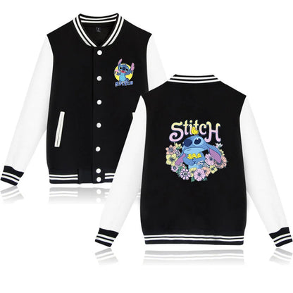 Veste de baseball Lilo Stitchou pour hommes et femmes, style hip-hop, Harajuku, streetwear, pour enfants, garçons et filles, manteaux amples pour l'université