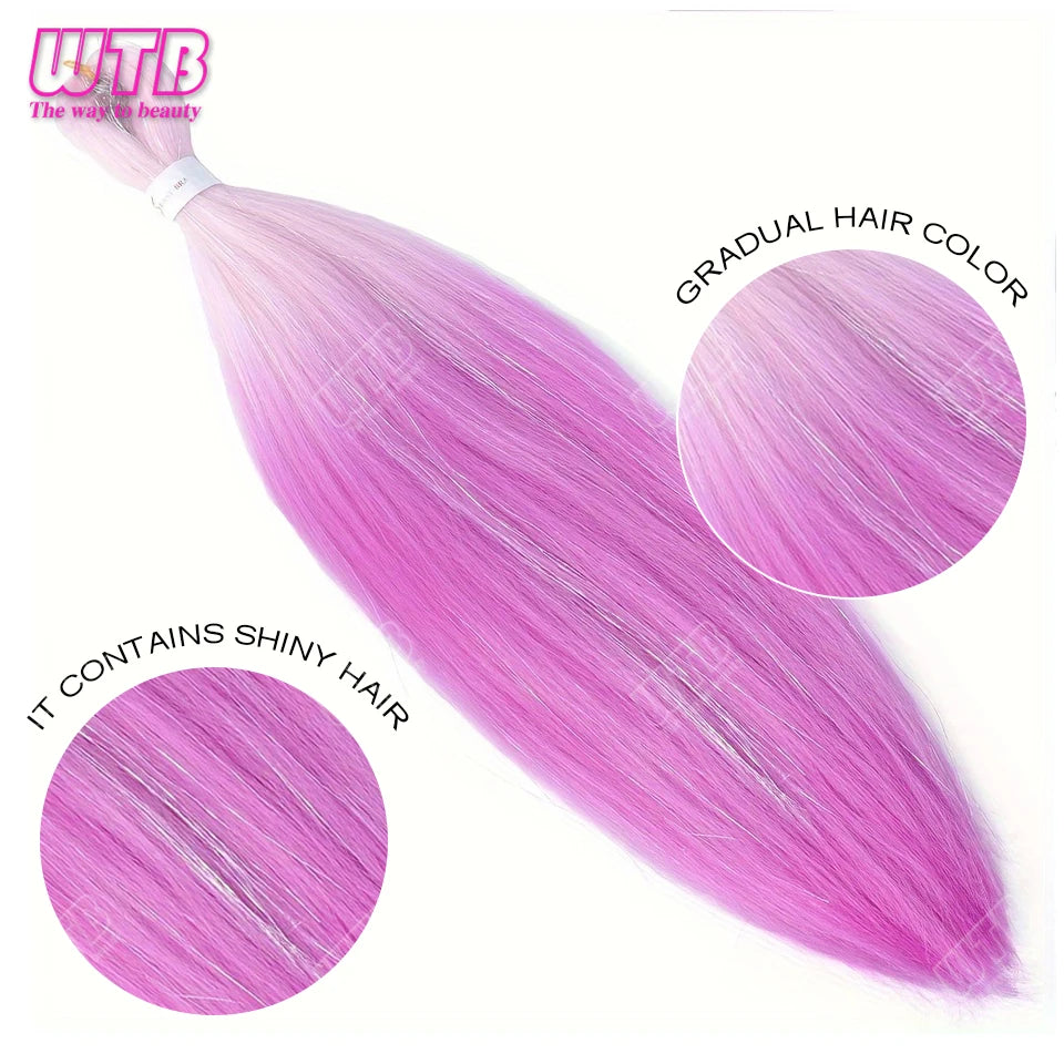 Postiche synthétique ombré arc-en-ciel de 66 cm, couleurs mélangées, long et lisse, tresses jumbo au crochet pour femmes