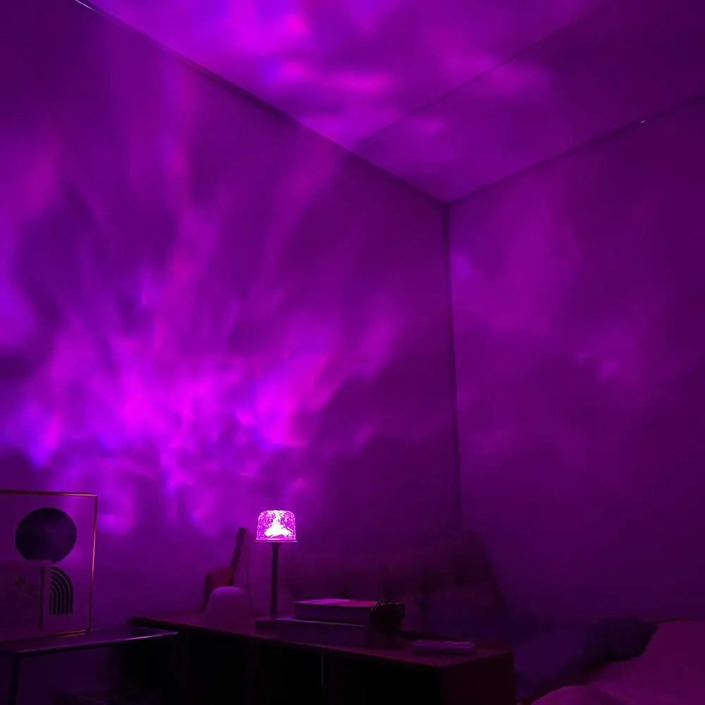 High Footed LED Atmosphere Desk Lamp Water Ripple Touch/Remote Control Projection Night Light Non-slip Bottom Romantic