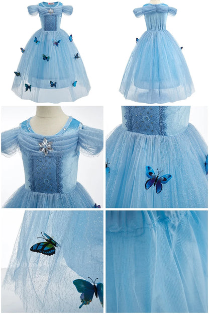 Robe de princesse pour filles, robe d'anniversaire à volants pour enfants, robe de Noël pour enfants,  spectacle, robes de cosplay fantaisie