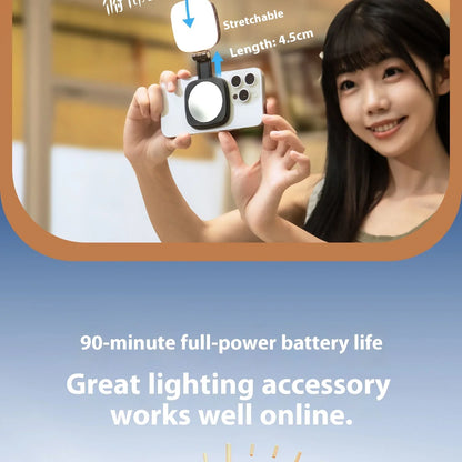 SmallRig Magnetic Phone Light,P48 Bi-Color Dimmable LED Fill-Light Foldable MagSafe Beauty Lamp Soft Panel,for IPhone16/Android