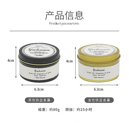 Bougies parfumées de luxe en étain noir, bougies décoratives pour la maison avec Woodwick, citronnelle, anti-moustiques, meilleur cadeau pour elle