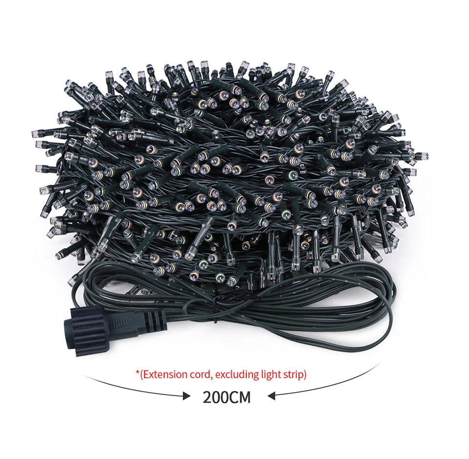 Energy Saving LED Outdoor Garden String Lights 10M 20M 30M 50M 100M Solar/EU/US Plug Charging LED Christmas Lawn Luminous Lamp