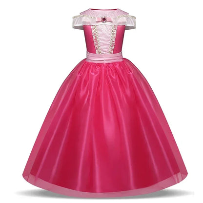 Fantasy Girls Sleeping Beauty Aurora Cosplay Princess Dress Kids Halloween Carnival Birthday Costume Party Clothing 3-10Years