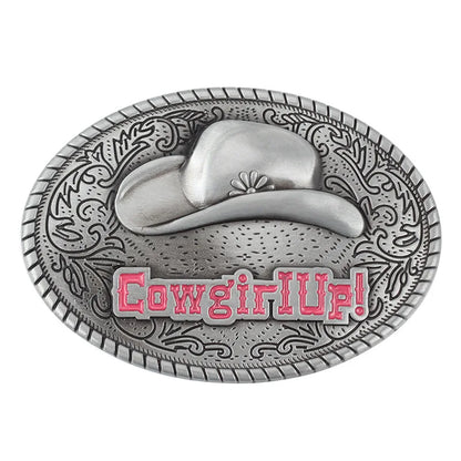 Boucle de ceinture de cow-girl, joli chapeau de cowboy rose pour fille
