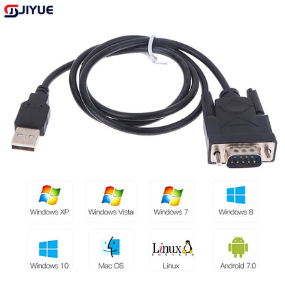 Adaptateur convertisseur USB RS232 vers DB 9 broches mâle, compatible avec Windows 7, 8 et 10 Pro, compatible avec divers périphériques série, câble de 75 cm