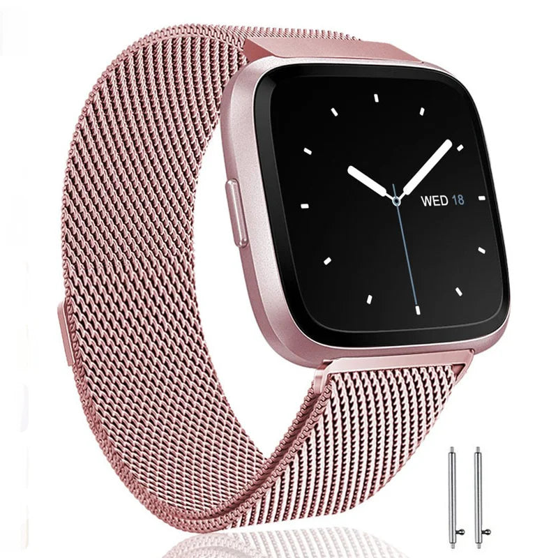 Metal Loop Strap For Fitbit Versa 2 Lite Sense Band Wrist  Replacement Magnetic Bracelet For fit bit versa 3 4 blaze Watchband