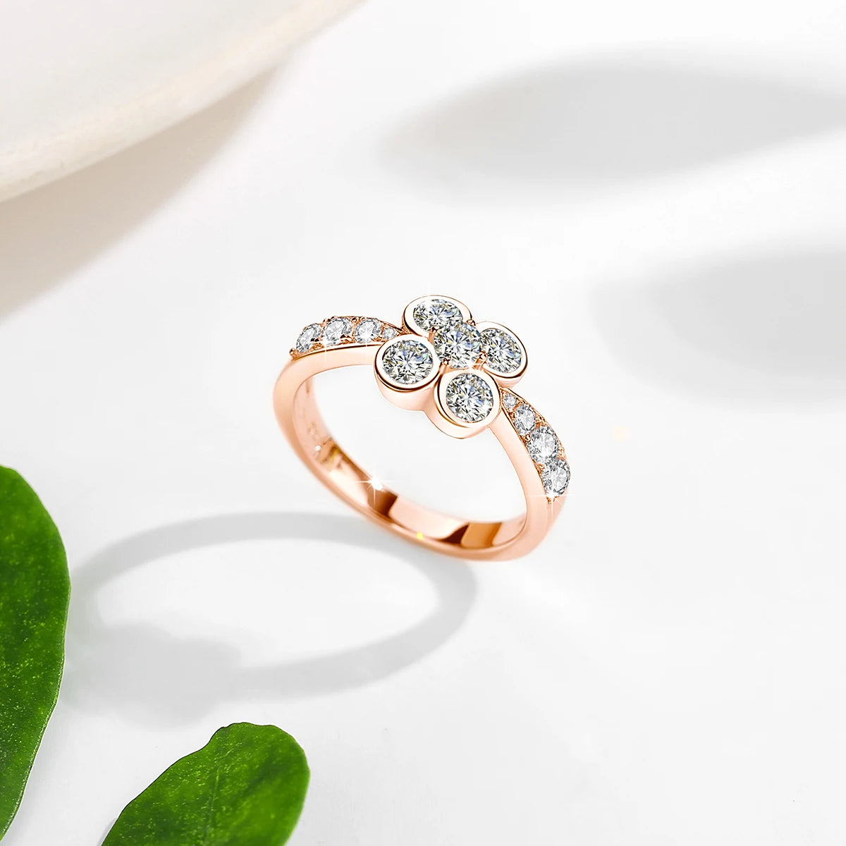 0.9CT Moissanite Ring for Women D VVS1 Round Diamond Double Halo Ring Engagement Christmas 925 Sterling Silver Wedding