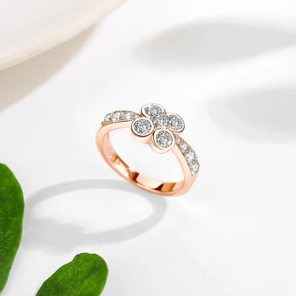 0.9CT Moissanite Ring for Women D VVS1 Round Diamond Double Halo Ring Engagement Christmas 925 Sterling Silver Wedding