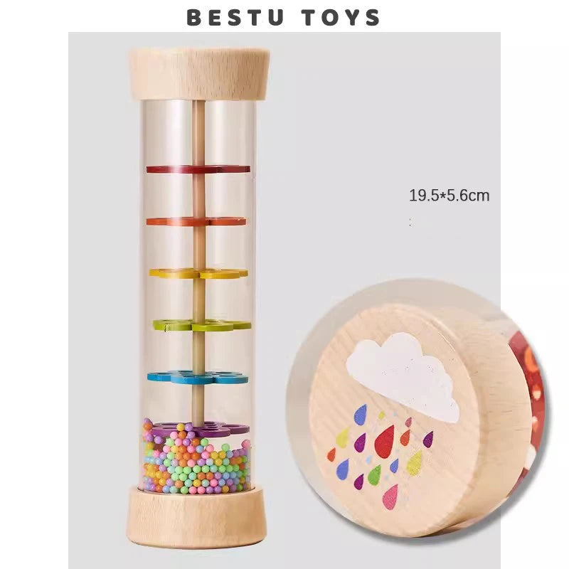 Baby Wooden Rain Sound Pipe Simulation Rain Sound Wooden Toy Gift Hourglass Fun Music Shaker Early Education Enlightenment Toy