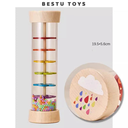 Baby Wooden Rain Sound Pipe Simulation Rain Sound Wooden Toy Gift Hourglass Fun Music Shaker Early Education Enlightenment Toy