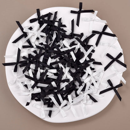 100pcs Mini Ribbon Bow Flower Satin Bows Ties DIY Crafts Embellishment Crafts Accessory Christmas Decoration Supplies