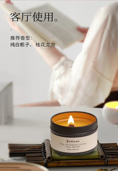 Bougies parfumées de luxe en étain noir, bougies décoratives pour la maison avec Woodwick, citronnelle, anti-moustiques, meilleur cadeau pour elle