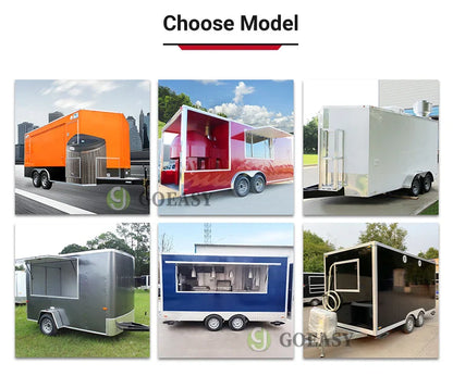 Modern Mobile Food Truck Pink Concession Trailer Ice Cream Cart Stainless Kitchen Hot Dog Pizza Van Juice Snack Bar