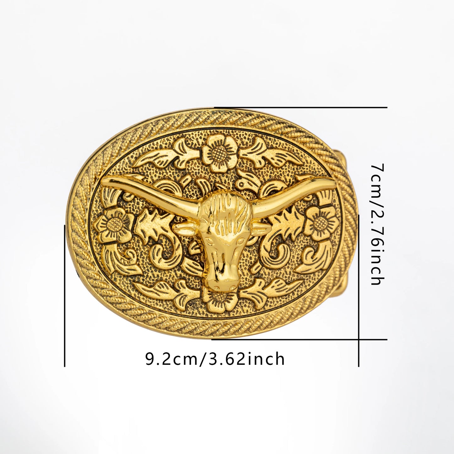 One golden oval threaded lace animal accessory clasp, a unique and versatile western men's novel belt buckle