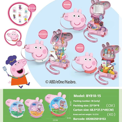 Peppa Pig Home Toys Blind Box Cartoon Baby Chechere Toy Vegetable Kitchen Shopping Series Child Set Shoulder Bag Holiday Gift