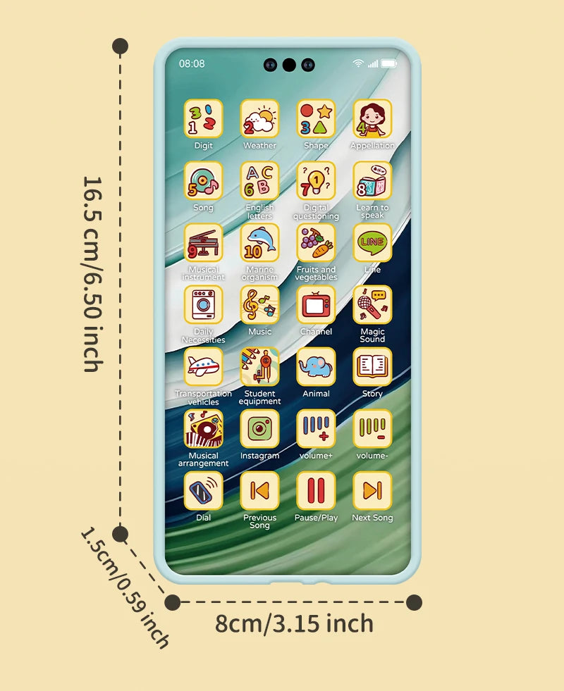 Toy Cell Phone Educational Toys Children Simulation Phone Toy Phone Mobile Early Educational Toy Learning Cellphone Model Toy