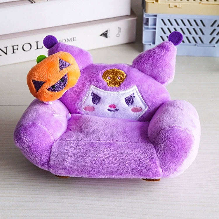 Labubu Doll Mini Sofa with Storage Bag Kawaii 17cm V1 V2 Labubu Transparent Crossbody Bag Cute Plush Doll Accessories Toy Gifts