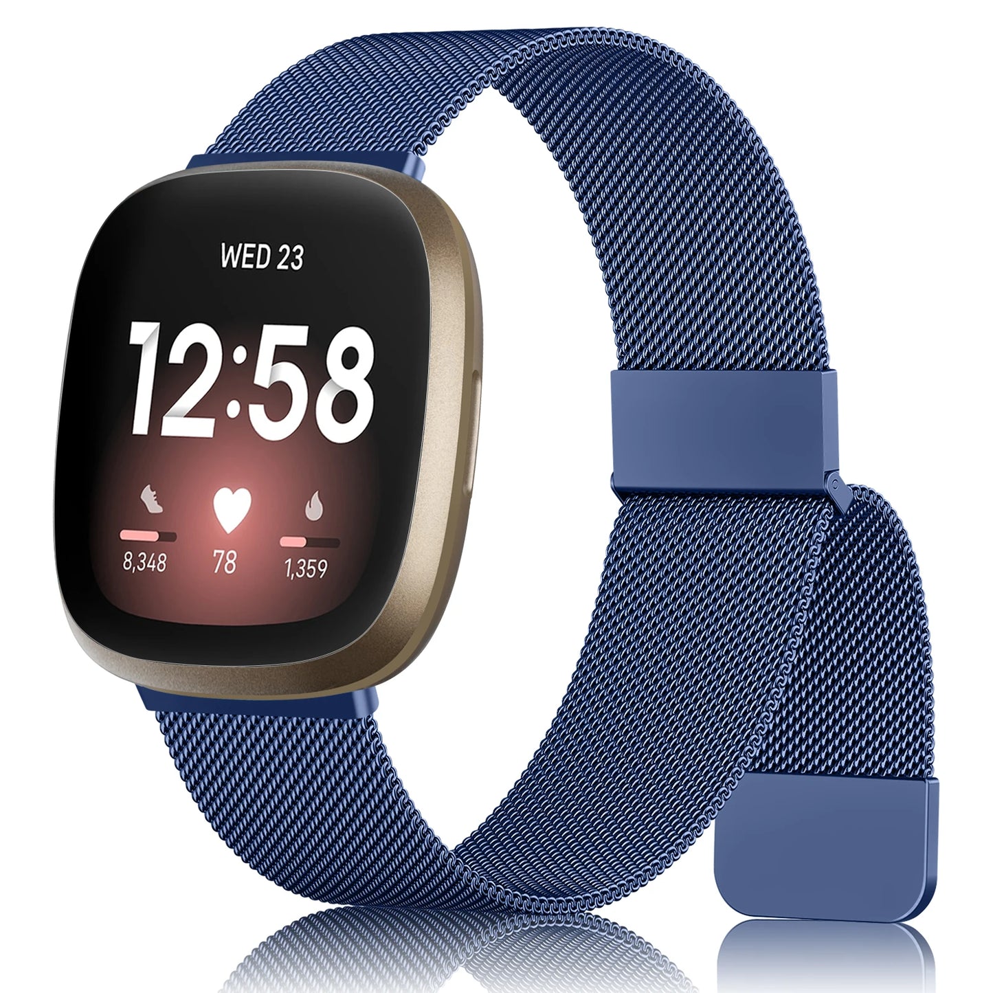 Bracelet magnétique en métal pour Fitbit Versa 3/4, bracelet de rechange milanais pour Fitbit Versa Sense/Sense 2