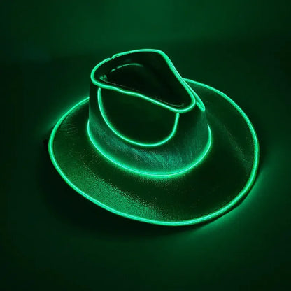 Glowing Light Bar Cap Wireless Disco Luminous Led Flashing Neon Western Cowboy Hat Bachelorette Party Supplies Bride Cowgirl Hat