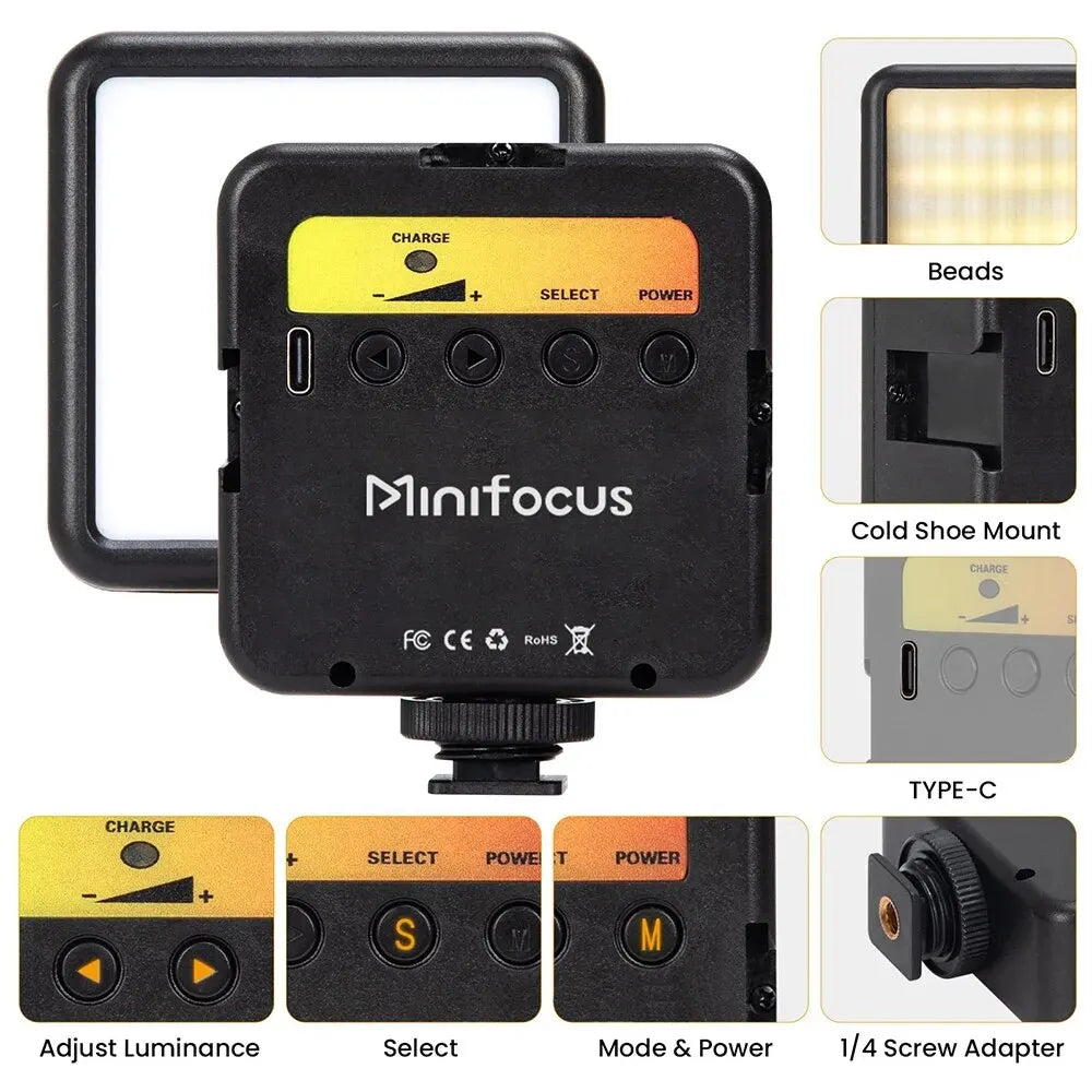 LED Photo Studio Light for Tiktok Youbute Game Live Video Fill Lighting Portable Camera Video Recording Photography Panel Lamp