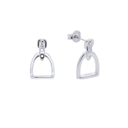 100% 925 Sterling Silver Equestrian Jewelry 3 Colors Cute Lovely Design Stirrup Stud Earring