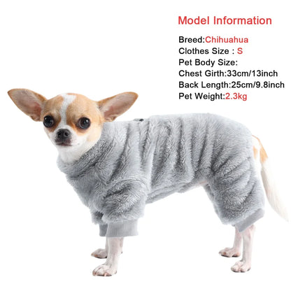 Vêtements en polaire doux pour chien, combinaison chaude pour l'automne et l'hiver, pour petit chien, pull pour chiot, manteau, salopette pour chihuahua