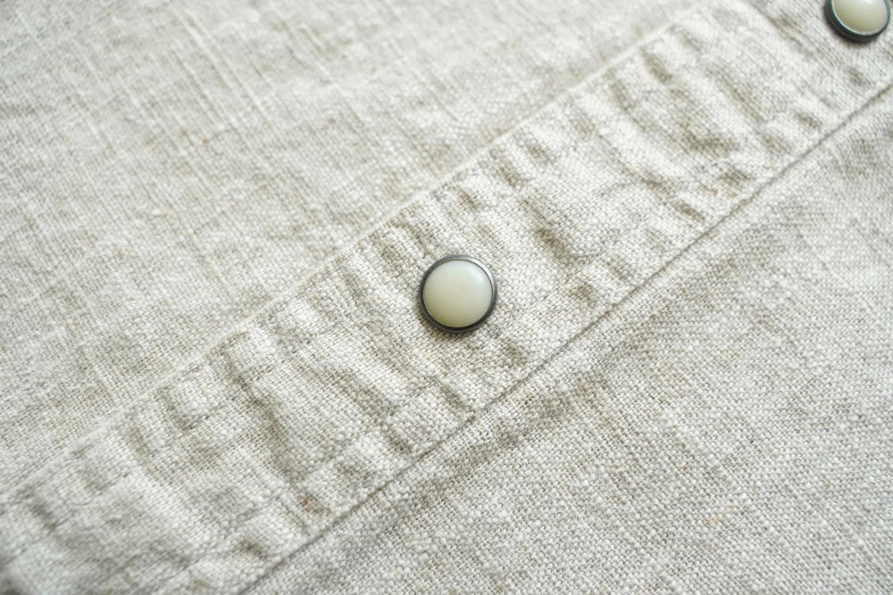 Western Sle Linen irt Men's Casual Long Sve Pure Color Loose Fit Classic Collar Button down Trendy Khaki irt