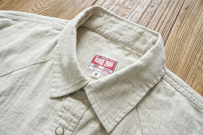 Western Sle Linen irt Men's Casual Long Sve Pure Color Loose Fit Classic Collar Button down Trendy Khaki irt