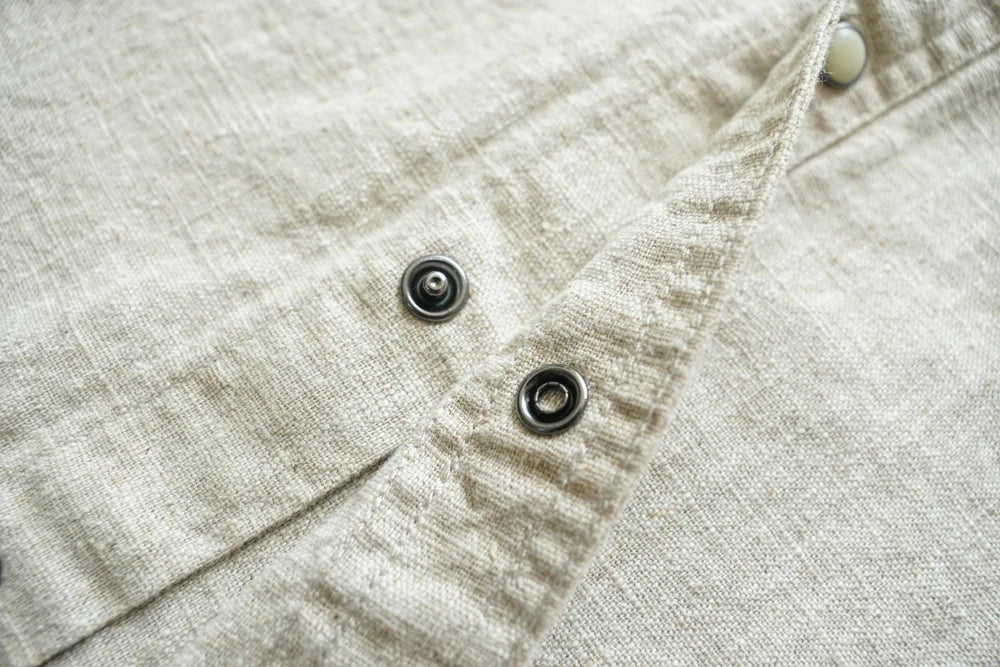 Western Sle Linen irt Men's Casual Long Sve Pure Color Loose Fit Classic Collar Button down Trendy Khaki irt