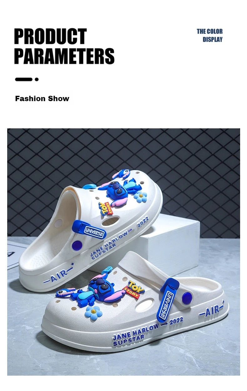 Chaussures à trous cousus pour hommes d'été, sandales antidérapantes et résistantes à l'usure pour l'extérieur, pantoufles de plage à semelles épaisses