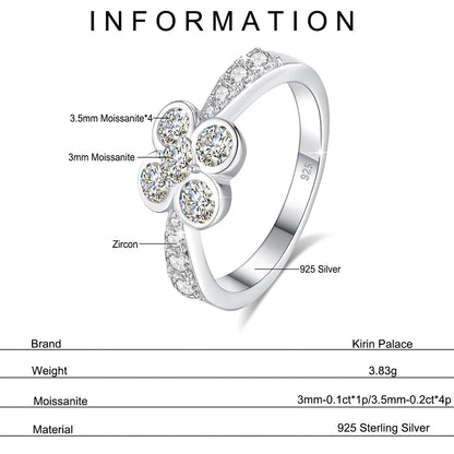 0.9CT Moissanite Ring for Women D VVS1 Round Diamond Double Halo Ring Engagement Christmas 925 Sterling Silver Wedding