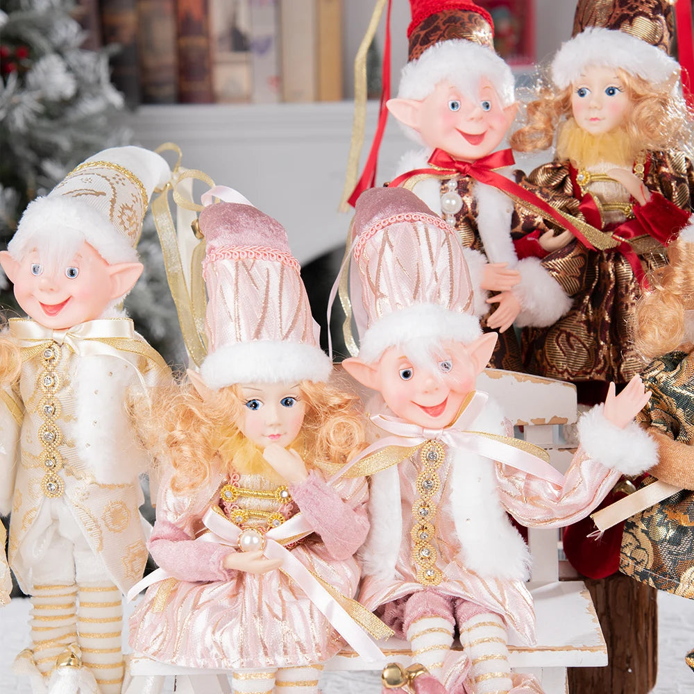 1 Pair Christmas Tree Decorations Cute Angel Doll Girl Pendant Navidad 2024 New Year Christmas Tree Ornaments Xmas Gift For Kids