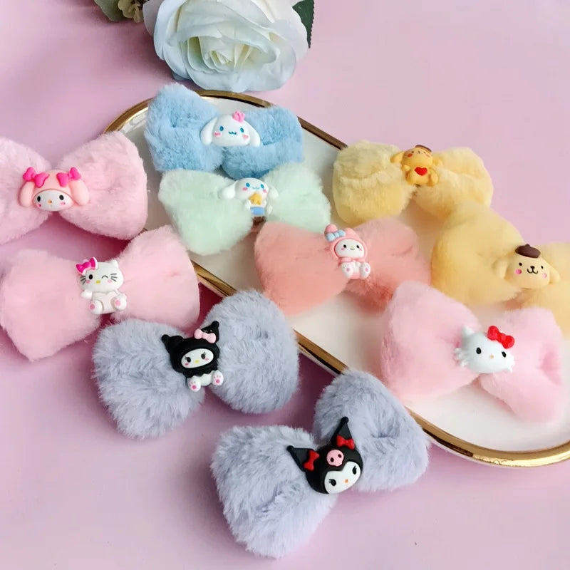 Kawaii Hair Accessories Side Clips That Won Hurt Hair Cute Cartoon Kuromi With Multiple Colors Choose Two Designs Girl Gift Toy