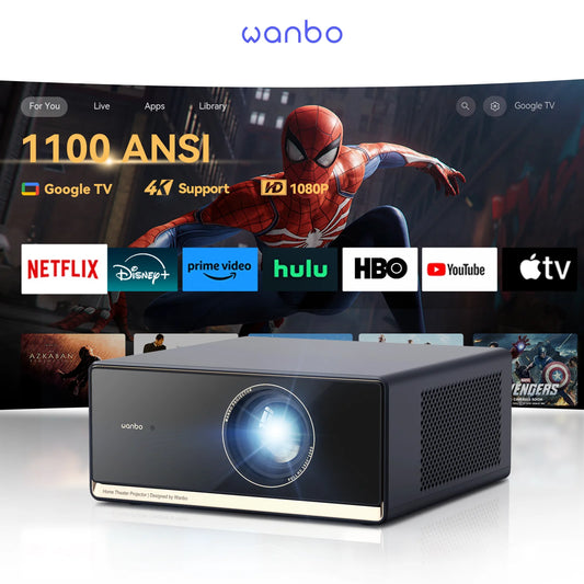 Wanbo X5 Pro New Projector Online 4k Full HD 1080P HDR10 Proyector 1100 ANSI  Android TV11.0 ASA3.0 Auto Focus Projectors