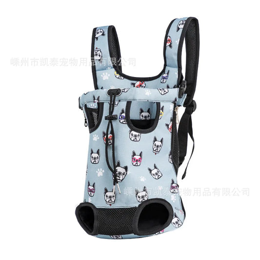Sac à dos pour animaux de compagnie pour petits chiens et chats, sac de transport pour les voyages en plein air, bretelles réglables mains libres, matériau en denim, porte-animaux