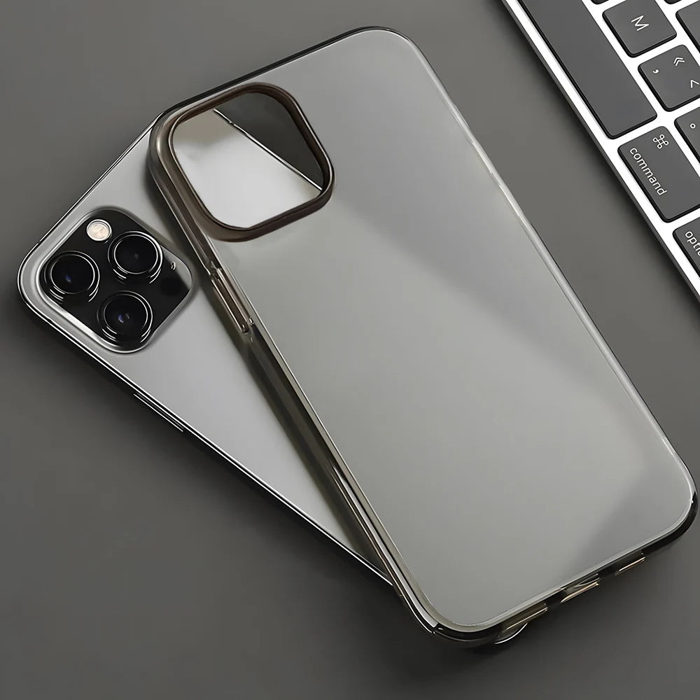 Translucent Clear Phone Case For iPhone 17 Air 16 Pro Max 15 14 16 Plus 13 12 Mini 11 Matte Black Soft TPU Shockproof Back Cover